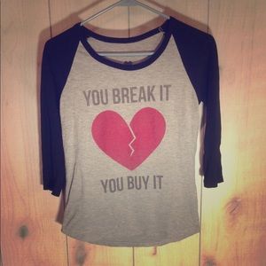 Black and Gray Baseball Tee